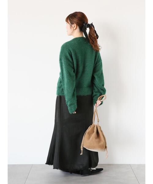 ehka sopo（エヘカソポ）の「フリンジツイードマーメイドスカート（スカート・レディース・ブラック/ブラウン/オフホワイト・F）」の11枚目の写真