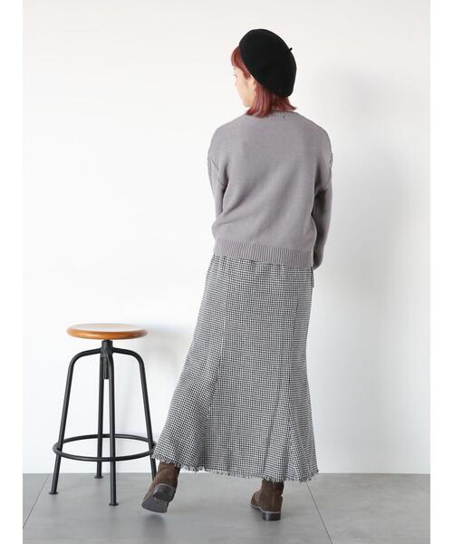 ehka sopo（エヘカソポ）の「フリンジツイードマーメイドスカート（スカート・レディース・ブラック/ブラウン/オフホワイト・F）」の7枚目の写真