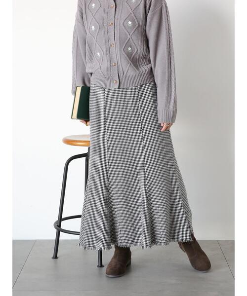 ehka sopo（エヘカソポ）の「フリンジツイードマーメイドスカート（スカート・レディース・ブラック/ブラウン/オフホワイト・F）」の22枚目の写真