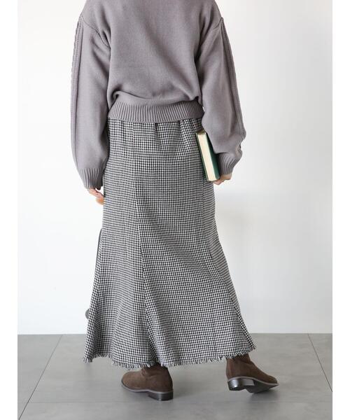 ehka sopo（エヘカソポ）の「フリンジツイードマーメイドスカート（スカート・レディース・ブラック/ブラウン/オフホワイト・F）」の17枚目の写真