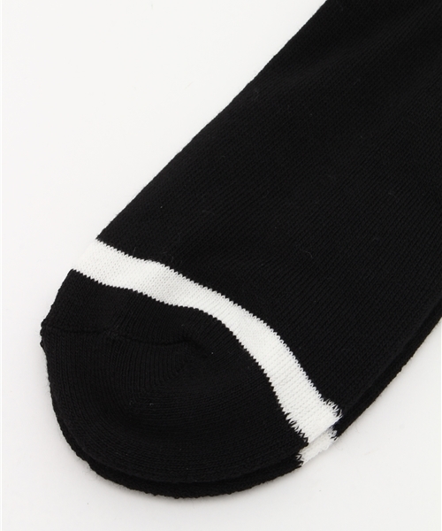 WEGO（ウィゴー）の「WEGO/モノトーンロゴライン（ソックス/靴下・メンズ・ホワイト/ブラック・FREE）」の4枚目の写真