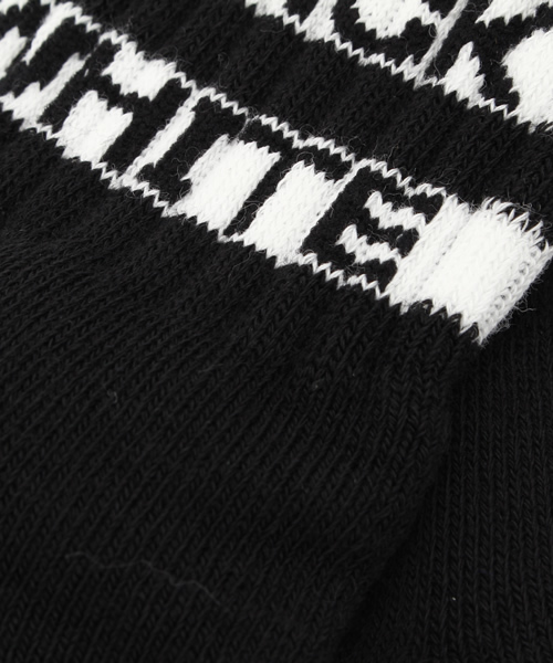 WEGO（ウィゴー）の「WEGO/モノトーンロゴライン（ソックス/靴下・メンズ・ホワイト/ブラック・FREE）」の5枚目の写真