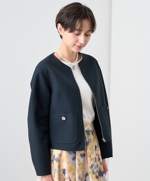 ANAYI｜アナイのノーカラージャケット（ブルー・ネイビー/青色系