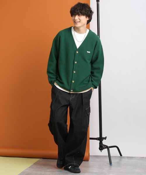 PENNEYS（ぺニーズ）の「【THE FOX】ワンポイントロゴ/ルーズガーターニットカーディガン（カーディガン/ボレロ・メンズ・ネイビー/ブルー/グリーン/ホワイト・MEDIUM/LARGE）」の11枚目の写真