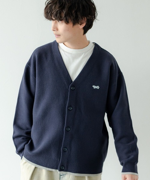 PENNEYS（ぺニーズ）の「【THE FOX】ワンポイントロゴ/ルーズガーターニットカーディガン（カーディガン/ボレロ・メンズ・ネイビー/ブルー/グリーン/ホワイト・MEDIUM/LARGE）」の5枚目の写真