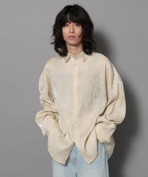 Anui(アニュイ)の「【UNISEX】グリッターシャツ(シャツ/ブラウス・レディース・オフホワイト/グレー・MEDIUM)」の9枚目の写真
