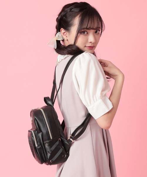 黒 ドット柄ストラップ リュック 814Udfp6mIL._AC_UF350,