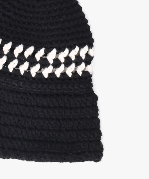 OVERRIDE（オーバーライド）の「OVERRIDE REC KNIT CROCHET CLOCHE SG / オーバーライド（ハット・レディース・ブラック/ネイビー/イエロー・57~59cm）」の7枚目の写真