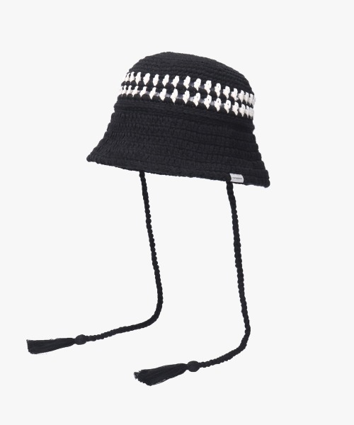 OVERRIDE（オーバーライド）の「OVERRIDE REC KNIT CROCHET CLOCHE SG / オーバーライド（ハット・レディース・ブラック/ネイビー/イエロー・57~59cm）」の9枚目の写真