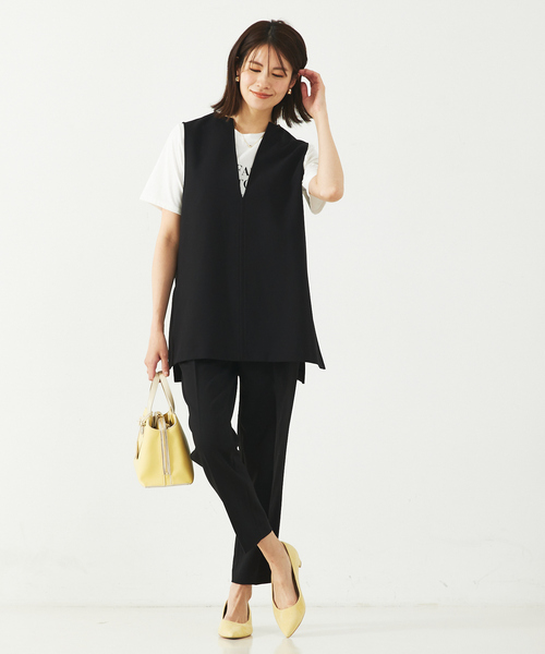 abahouse mavie（アバハウスマヴィ）の「【感嘆/セットアップ対応】ダブルクロスオーバーベスト（ベスト・レディース・オフホワイト/ブラック系その他/ブラック/ホワイト系その他・フリー）」の14枚目の写真