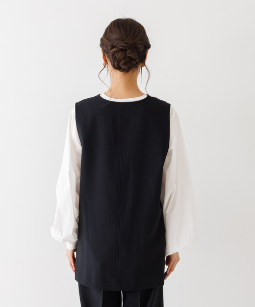 abahouse mavie（アバハウスマヴィ）の「【感嘆/セットアップ対応】ダブルクロスオーバーベスト（ベスト・レディース・オフホワイト/ブラック系その他/ブラック/ホワイト系その他・フリー）」の21枚目の写真