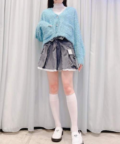 lilLilly(リルリリー)の「ハートビジューラメニットカーディガン(Tシャツ/カットソー・レディース・ピンク/ホワイト/ブルー・ONESIZE)」の6枚目の写真