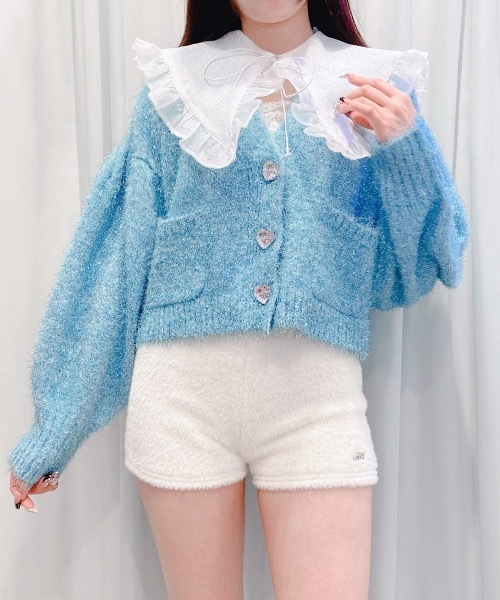 lilLilly(リルリリー)の「ハートビジューラメニットカーディガン(Tシャツ/カットソー・レディース・ピンク/ホワイト/ブルー・ONESIZE)」の11枚目の写真