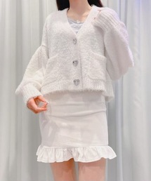 lilLilly（リルリリー）の「ハートビジューラメニットカーディガン（T