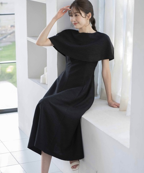 NOELA（ノエラ）の「【WEB限定】ケープ付きワンピース（ワンピース・レディース・その他1/ブラック/オフホワイト・S/M）」の9枚目の写真