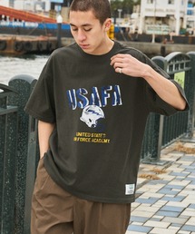 【DISCUS×University】ヴィンテージライク USエアフォース カレッジデザイン オーバーサイズ半袖Tシャツ