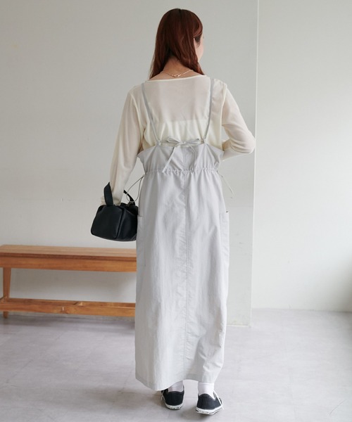 DISCOAT（ディスコート）の「【WEB限定】ウエストドロストジャンスカ（ジャンパースカート・レディース・ブラック/アイボリー/ライトグレー・FREE）」の9枚目の写真