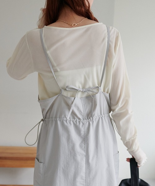 DISCOAT（ディスコート）の「【WEB限定】ウエストドロストジャンスカ（ジャンパースカート・レディース・ブラック/アイボリー/ライトグレー・FREE）」の12枚目の写真