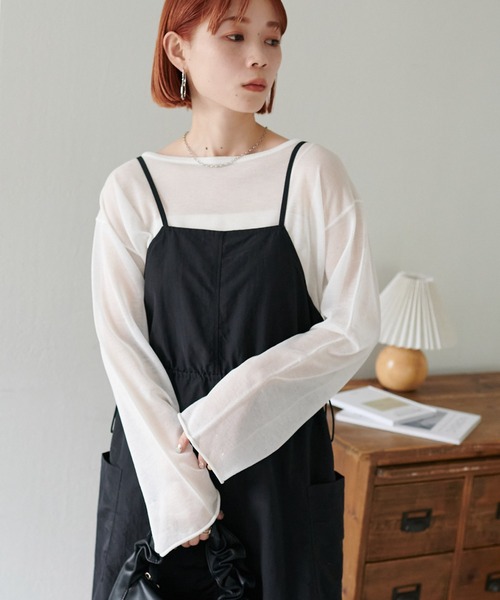 DISCOAT（ディスコート）の「【WEB限定】ウエストドロストジャンスカ（ジャンパースカート・レディース・ブラック/アイボリー/ライトグレー・FREE）」の16枚目の写真