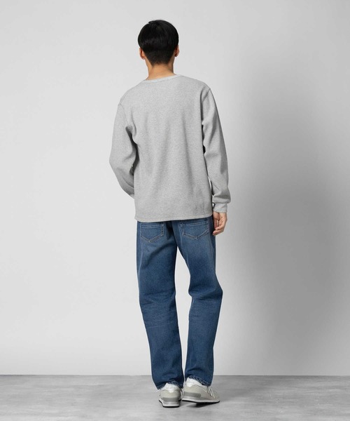 BACK NUMBER（バックナンバー）の「【BACK NUMBER】ハニカムヘンリーネック長袖Ｔシャツ（Tシャツ/カットソー・メンズ・ブラック/グレー/ホワイト・S/M/L/XL/XXL）」の5枚目の写真