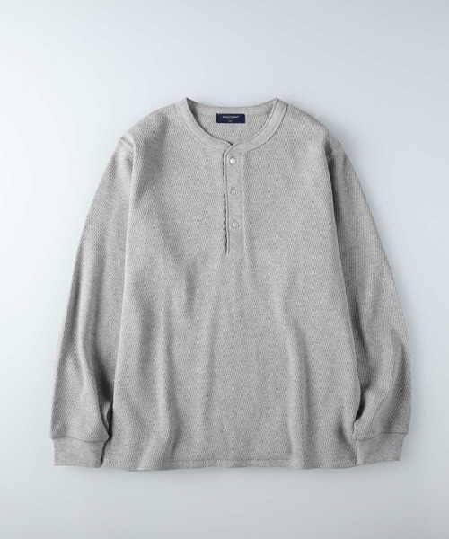 BACK NUMBER（バックナンバー）の「【BACK NUMBER】ハニカムヘンリーネック長袖Ｔシャツ（Tシャツ/カットソー・メンズ・ブラック/グレー/ホワイト・S/M/L/XL/XXL）」の12枚目の写真