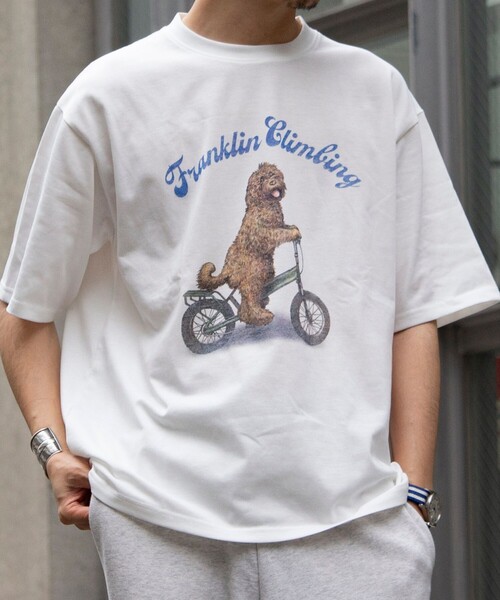 Franklin Climbing(フランクリンクライミング)の「【Franklin Climbing/フランクリンクライミング】ラブラドゥールドッグ&e-BIKEグラフィック プリントTシャツ(Tシャツ/カットソー・メンズ・アッシュグレー/ホワイト/ブラック/ネイビー・M/L)」の21枚目の写真