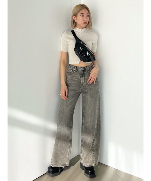 EMODA（エモダ）の「プレーティングハーフリブニット（ニット/セーター・レディース・ピンク/ホワイト/ブルー/ブラック・FREE）」の9枚目の写真