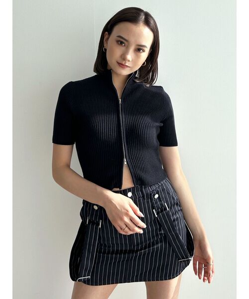 EMODA（エモダ）の「プレーティングハーフリブニット（ニット/セーター・レディース・ピンク/ホワイト/ブルー/ブラック・FREE）」の17枚目の写真