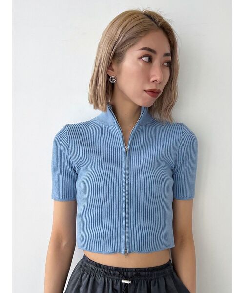 EMODA（エモダ）の「プレーティングハーフリブニット（ニット/セーター・レディース・ピンク/ホワイト/ブルー/ブラック・FREE）」の21枚目の写真