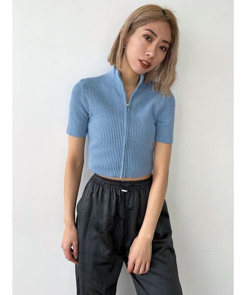 EMODA（エモダ）の「プレーティングハーフリブニット（ニット/セーター・レディース・ピンク/ホワイト/ブルー/ブラック・FREE）」の22枚目の写真