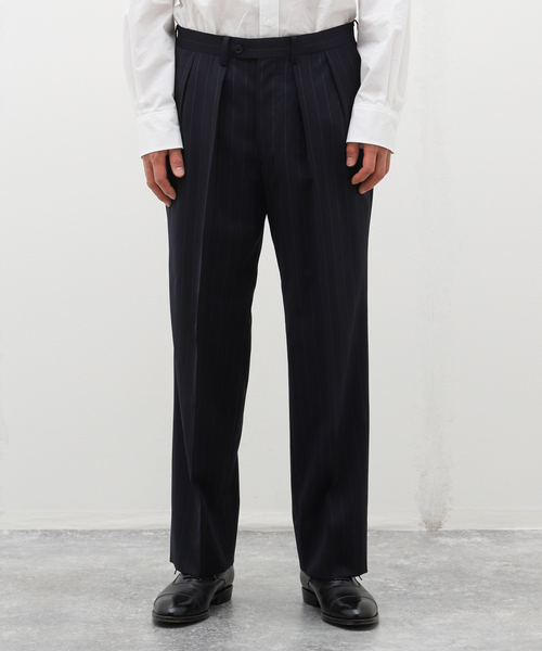 EDIFICE（エディフィス）の「【La.French】2タックパンツ (CERRUTIブルーストライプ)（スラックス・メンズ・ダークブルー・46/48/44）」の3枚目の写真