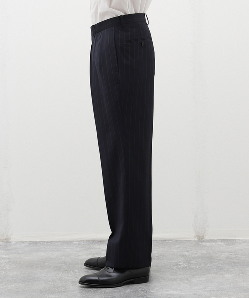 EDIFICE（エディフィス）の「【La.French】2タックパンツ (CERRUTIブルーストライプ)（スラックス・メンズ・ダークブルー・46/48/44）」の4枚目の写真