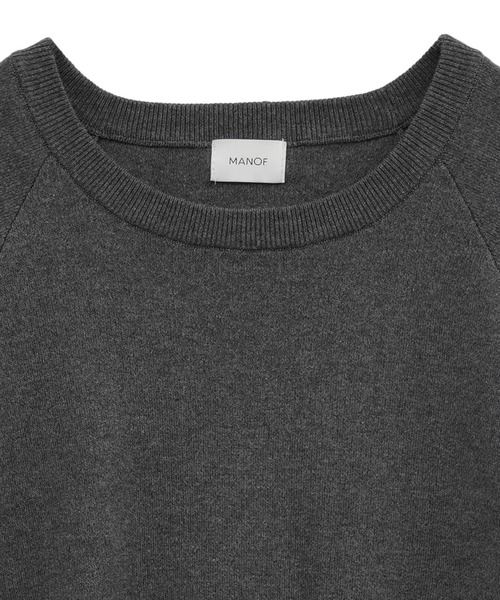 2024ss MANOF マノフ　DOUBLE LAYERED KNIT 黒 セール】KNIT POLO TOPS（ニット/セーター）｜MANOF（マノフ）の