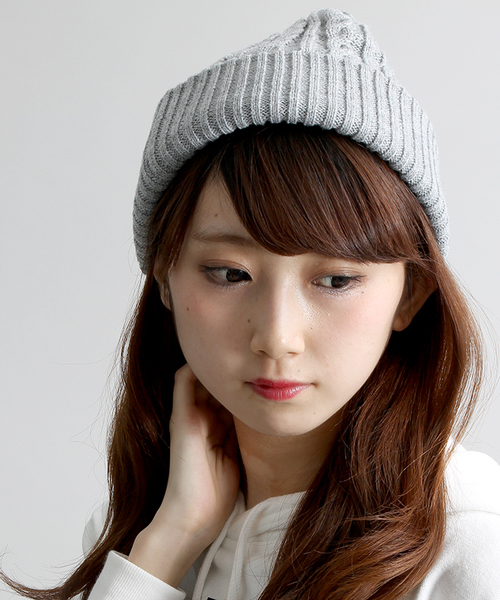 WEGO（ウィゴー）の「◆WEGO/ケーブルニットキャップ（ニットキャップ/ビーニー・メンズ・ブラック/ネイビー/ホワイト/ワイン/杢グレー・FREE）」の4枚目の写真