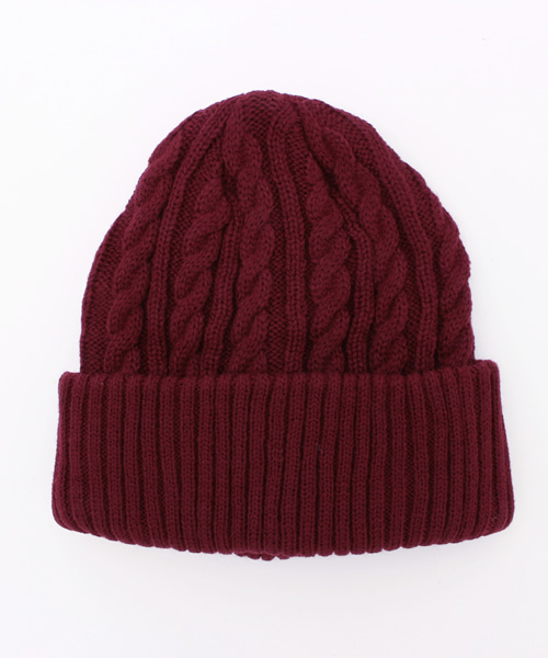 WEGO（ウィゴー）の「◆WEGO/ケーブルニットキャップ（ニットキャップ/ビーニー・メンズ・ブラック/ネイビー/ホワイト/ワイン/杢グレー・FREE）」の9枚目の写真