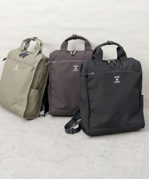 anello(アネロ)の「CABIN キャビン 撥水加工 10ポケット A4対応 トート型リュック 18L(バックパック/リュック・レディース・グレイッシュベージュ/ブラック/スミクロ・FREE)」の7枚目の写真