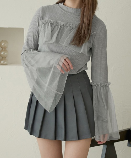 Ambre Neige(アンブルネージュ)の「ラメチュールフレアリブトップス/【WEB/EC限定商品】(Tシャツ/カットソー・レディース・ピンク/ライトグレー・FREE)」の22枚目の写真
