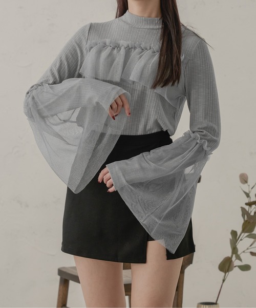 Ambre Neige(アンブルネージュ)の「ラメチュールフレアリブトップス/【WEB/EC限定商品】(Tシャツ/カットソー・レディース・ピンク/ライトグレー・FREE)」の19枚目の写真
