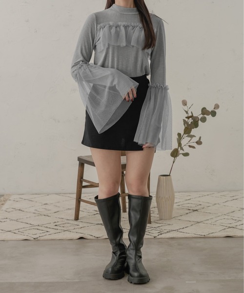 Ambre Neige(アンブルネージュ)の「ラメチュールフレアリブトップス/【WEB/EC限定商品】(Tシャツ/カットソー・レディース・ピンク/ライトグレー・FREE)」の20枚目の写真