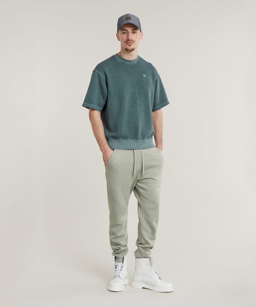 G-STAR（ジースター）の「OVERDYED LOOSE SWEATER/オーバーダイショートスリーブスウェット/ヴィンテージ加工（Tシャツ/カットソー・メンズ・ダークオリーブ/ブルー系その他・SMALL/MEDIUM/LARGE/X-LARGE/X-SMALL）」の4枚目の写真