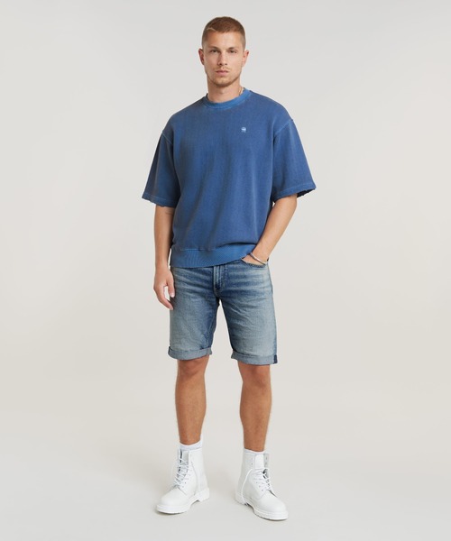 G-STAR（ジースター）の「OVERDYED LOOSE SWEATER/オーバーダイショートスリーブスウェット/ヴィンテージ加工（Tシャツ/カットソー・メンズ・ダークオリーブ/ブルー系その他・SMALL/MEDIUM/LARGE/X-LARGE/X-SMALL）」の10枚目の写真