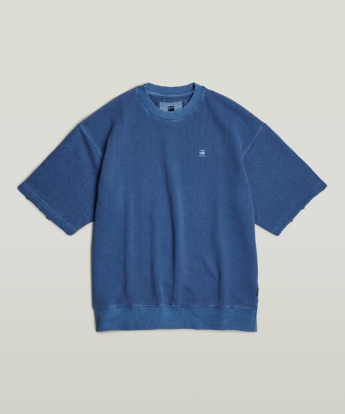 G-STAR（ジースター）の「OVERDYED LOOSE SWEATER/オーバーダイショートスリーブスウェット/ヴィンテージ加工（Tシャツ/カットソー・メンズ・ダークオリーブ/ブルー系その他・SMALL/MEDIUM/LARGE/X-LARGE/X-SMALL）」の13枚目の写真