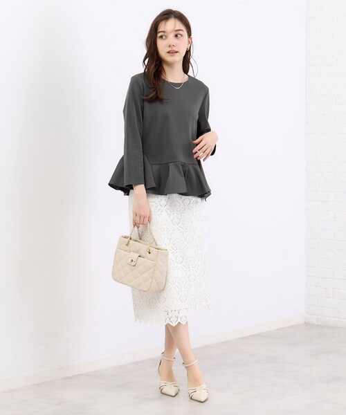 index（インデックス）の「◇異素材アシメペプラムトップス