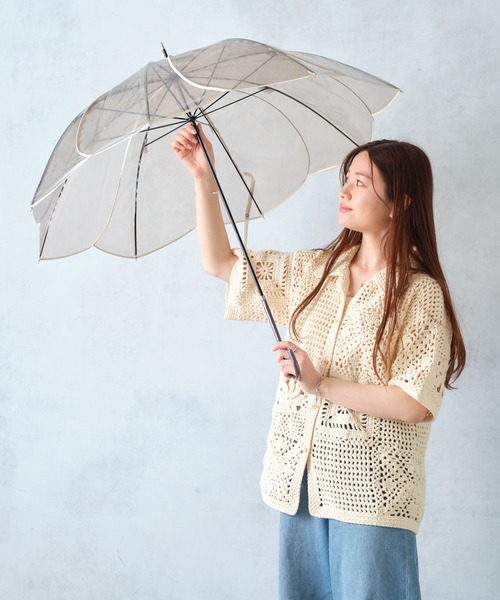 BIRTHDAY BAR(バースデイバー)の「クリアアンブレラ カラーパイピング(長傘・レディース・ブラウン/クリア・フリー)」の15枚目の写真