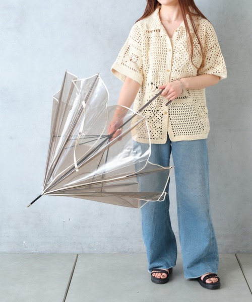 BIRTHDAY BAR(バースデイバー)の「クリアアンブレラ カラーパイピング(長傘・レディース・ブラウン/クリア・フリー)」の13枚目の写真