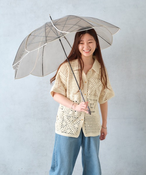 BIRTHDAY BAR(バースデイバー)の「クリアアンブレラ カラーパイピング(長傘・レディース・ブラウン/クリア・フリー)」の4枚目の写真