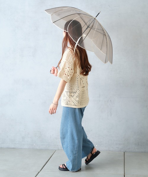 BIRTHDAY BAR(バースデイバー)の「クリアアンブレラ カラーパイピング(長傘・レディース・ブラウン/クリア・フリー)」の14枚目の写真