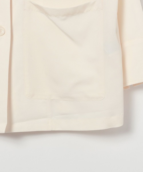 BAYFLOW（ベイフロー）の「[涼しい!!薄手シャツ生地]テーラーシャツジャケット（テーラードジャケット・レディース・チャコール/グレイッシュベージュ/アイボリー・MEDIUM/SMALL）」の7枚目の写真