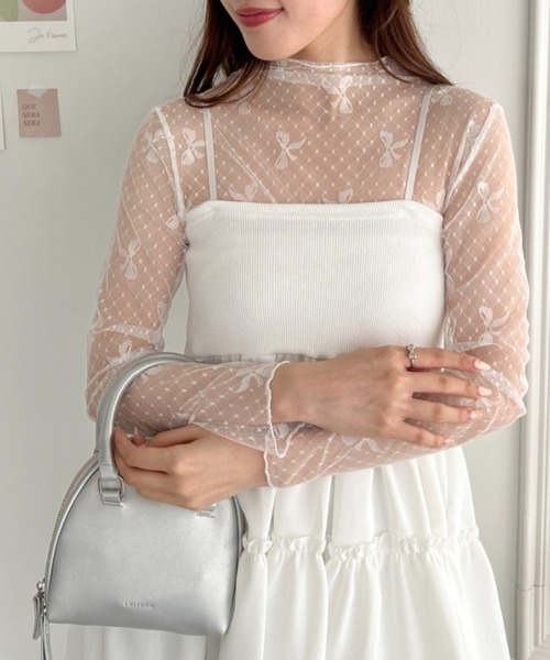 Loueme（ルエム）の「ドットリボンシアートップス（Tシャツ/カットソー・レディース・ブラック/ホワイト・FREE）」の19枚目の写真