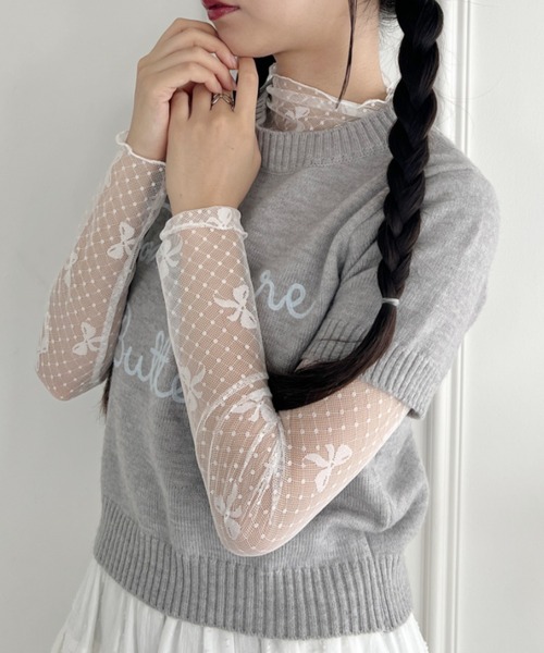 Loueme（ルエム）の「ドットリボンシアートップス（Tシャツ/カットソー・レディース・ブラック/ホワイト・FREE）」の16枚目の写真